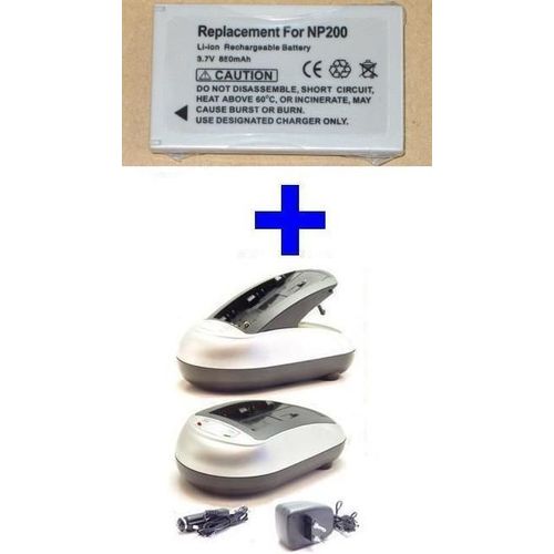 Chargeur + Batterie compatible Konica Minolta NP200 NP-200 **850mAh**
