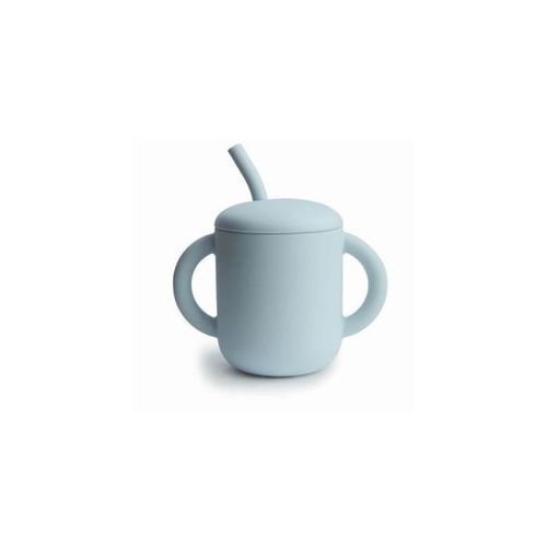 Gobelet D'apprentissage + Paille Bleu De Mushie