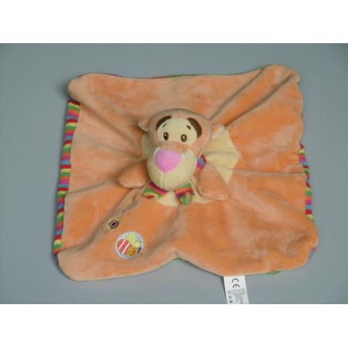 Doudou Tigrou Plat Orange Jaune Rayé Multicolore Abeille Disney Nicotoy