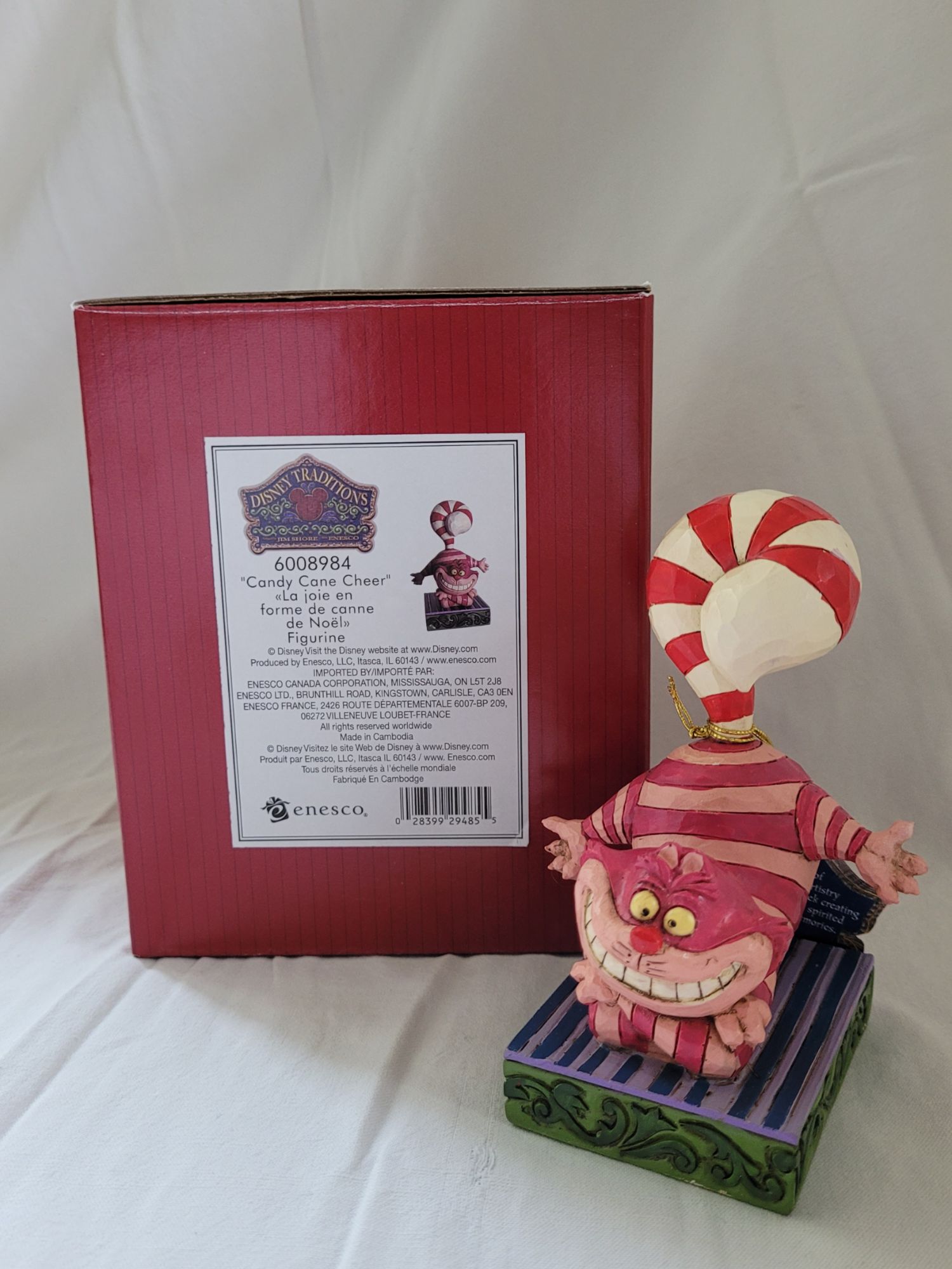 Figurine Disney Traditions Le Chat Cheshire La Joie En Forme De Canne De Noel Jim Shore Enesco