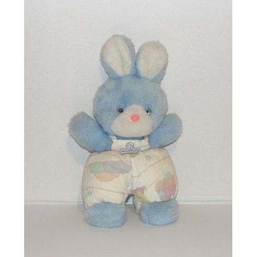 Doudou Lapin Salopette Tissus Panier De Fraises Colorés Vintage Nounours