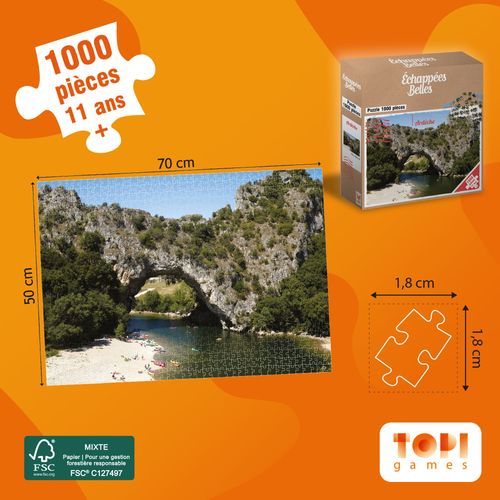 Topi Games Echapees Belles - Ardeche - 1000 Pièces