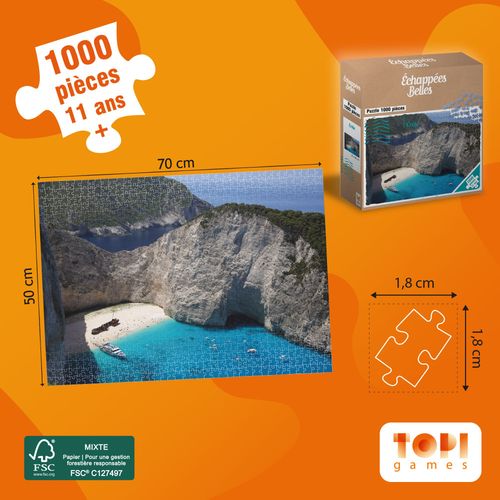 Topi Games Echapees Belles - Crete - 1000 Pièces