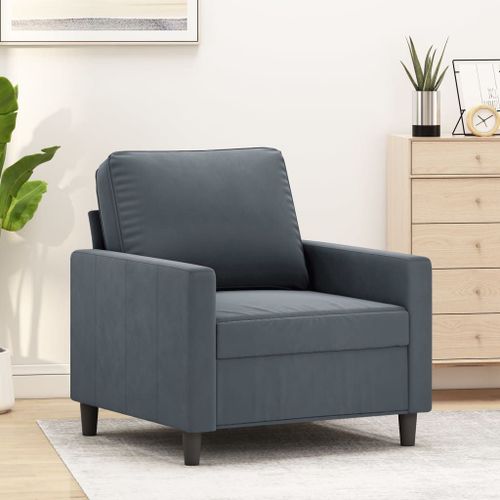 Vidaxl Fauteuil Gris Foncé 60 Cm Velours