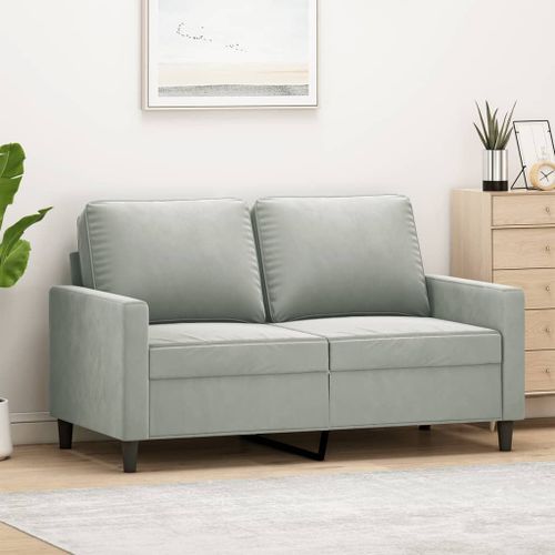 Vidaxl Canapé À 2 Places Gris Clair 120 Cm Velours
