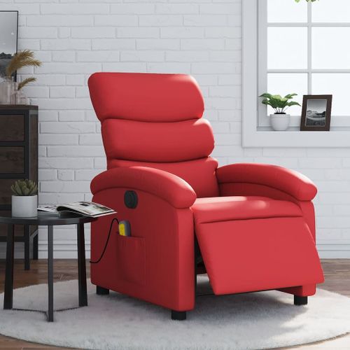Vidaxl Fauteuil De Massage Inclinable Électrique Rouge Similicuir