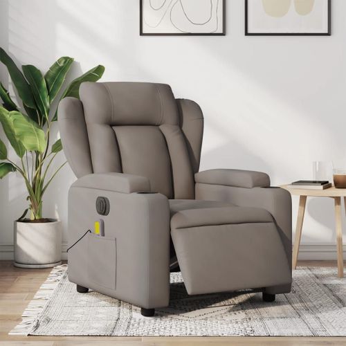 Vidaxl Fauteuil De Massage Inclinable Électrique Taupe Tissu