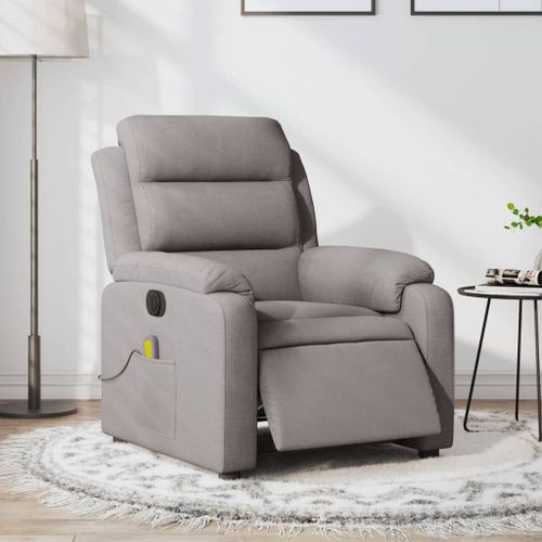 Vidaxl Fauteuil De Massage Inclinable Électrique Taupe Tissu