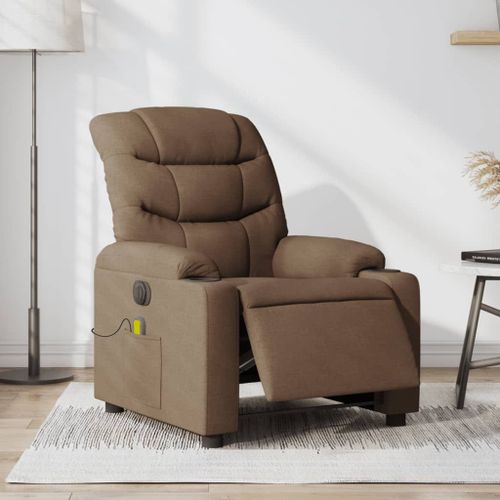 Vidaxl Fauteuil Inclinable De Massage Électrique Marron Tissu