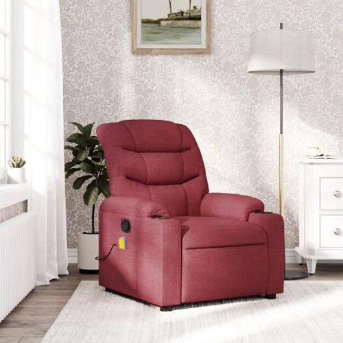 Vidaxl Fauteuil De Massage Inclinable Rouge Bordeaux Tissu