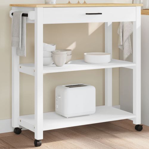 Vidaxl Chariot De Cuisine Monza 84x40x90 Cm Bois Massif De Pin