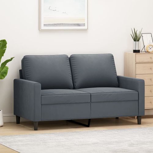 Vidaxl Canapé À 2 Places Gris Foncé 120 Cm Velours