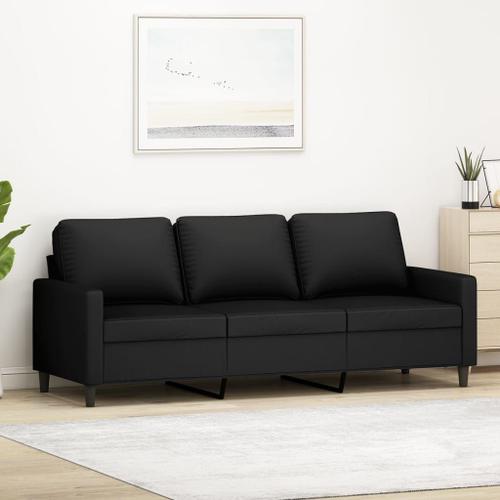 Vidaxl Canapé À 3 Places Noir 180 Cm Velours