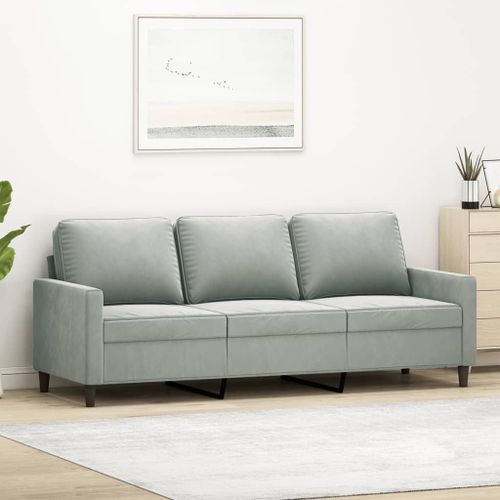 Vidaxl Canapé À 3 Places Gris Clair 180 Cm Velours