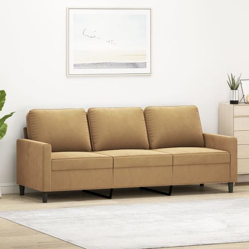 Vidaxl Canapé À 3 Places Marron 180 Cm Velours