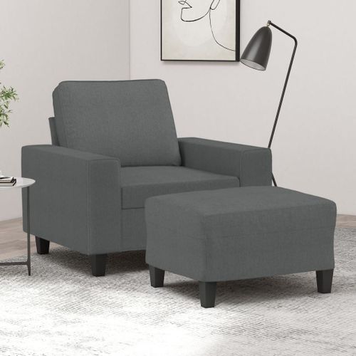 Vidaxl Fauteuil Avec Repose-Pied Gris Foncé 60 Cm Tissu