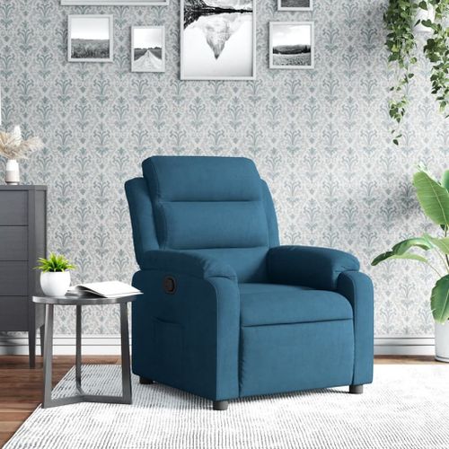 Vidaxl Fauteuil Inclinable Bleu Velours
