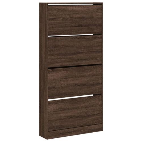Vidaxl Armoire À Chaussures 4 Tiroirs Rabattables Chêne Marron