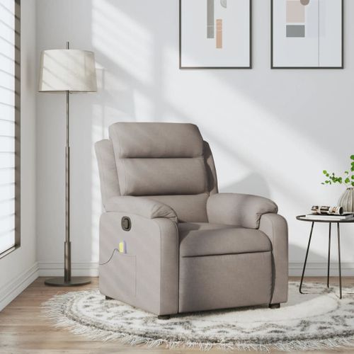 Vidaxl Fauteuil De Massage Inclinable Taupe Tissu