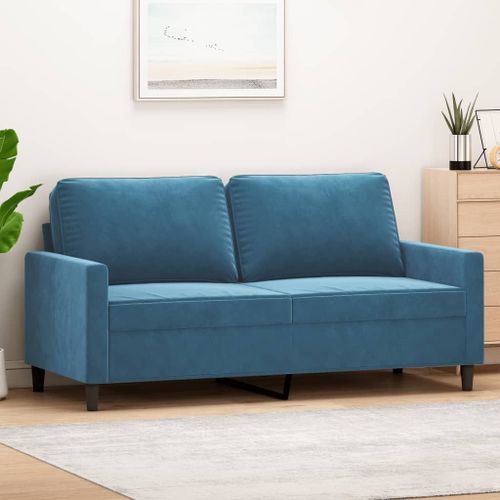 Vidaxl Canapé À 2 Places Bleu 140 Cm Velours