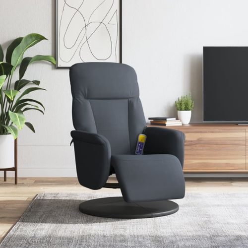 Vidaxl Fauteuil Inclinable De Massage Repose-Pied Gris Foncé Velours