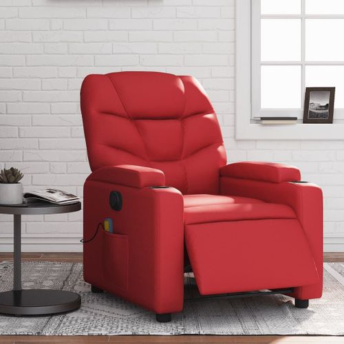 Vidaxl Fauteuil De Massage Inclinable Électrique Rouge Similicuir