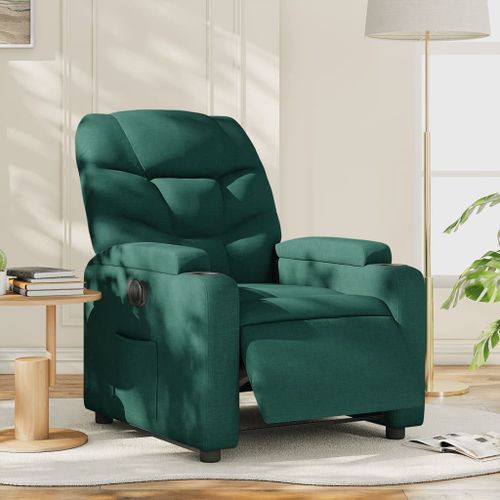 Vidaxl Fauteuil Inclinable Électrique Vert Foncé Tissu