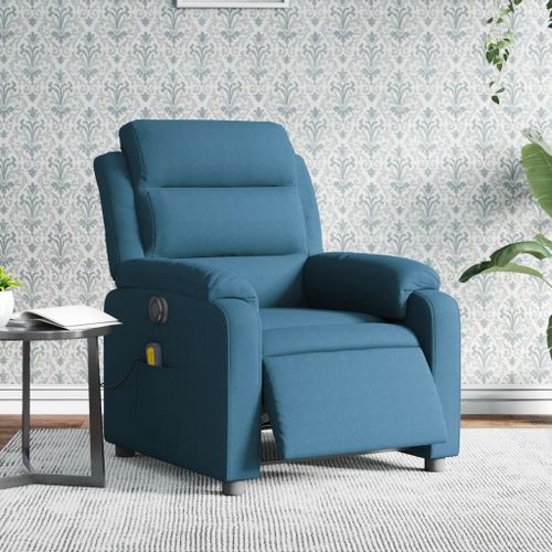 Vidaxl Fauteuil Inclinable De Massage Électrique Bleu Velours
