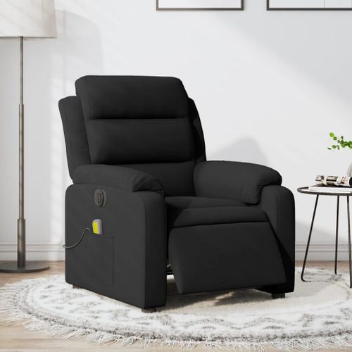 Vidaxl Fauteuil Inclinable De Massage Électrique Noir Velours