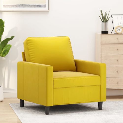 Vidaxl Fauteuil Jaune 60 Cm Velours