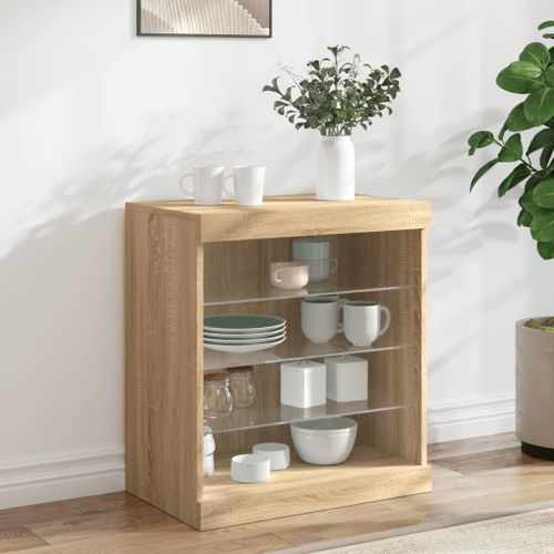 Vidaxl Buffet Avec Lumières Led Chêne Sonoma 60,5x37x67 Cm