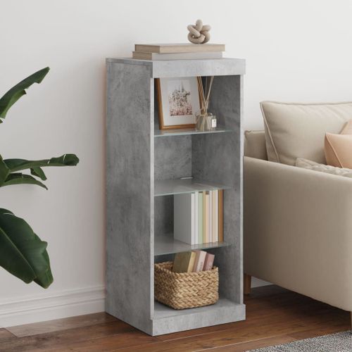 Vidaxl Buffet Avec Lumières Led Gris Béton 41x37x100 Cm