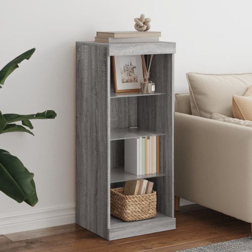 Vidaxl Buffet Avec Lumières Led Sonoma Gris 41x37x100 Cm