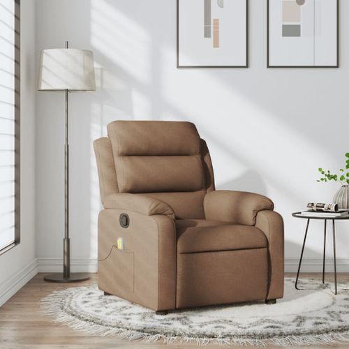 Vidaxl Fauteuil De Massage Inclinable Marron Tissu