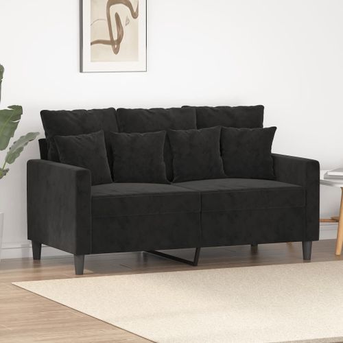 Vidaxl Canapé À 2 Places Noir 120 Cm Velours