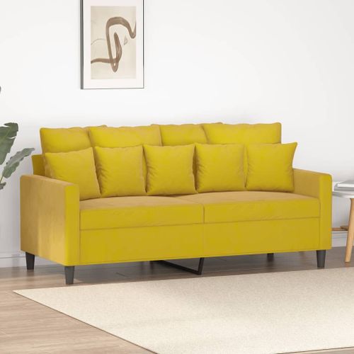 Vidaxl Canapé À 2 Places Jaune 140 Cm Velours