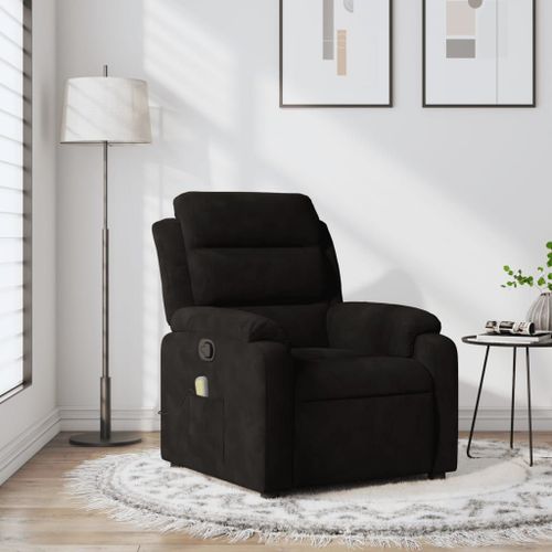Vidaxl Fauteuil De Massage Inclinable Noir Velours