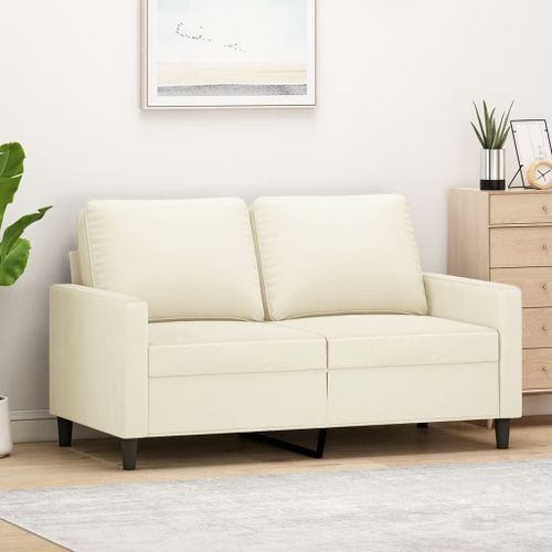 Vidaxl Canapé À 2 Places Crème 120 Cm Velours