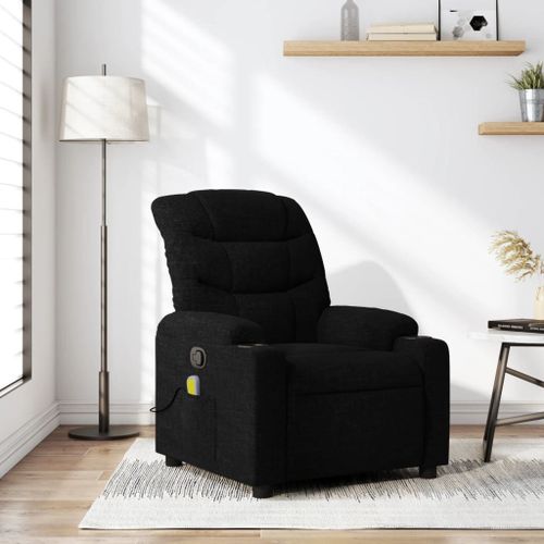 Vidaxl Fauteuil De Massage Inclinable Noir Tissu