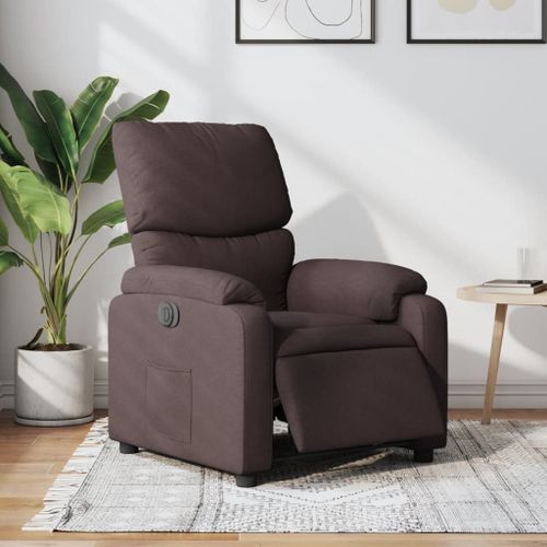 Vidaxl Fauteuil Inclinable Électrique Marron Foncé Tissu