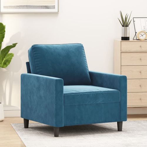 Vidaxl Fauteuil Bleu 60 Cm Velours