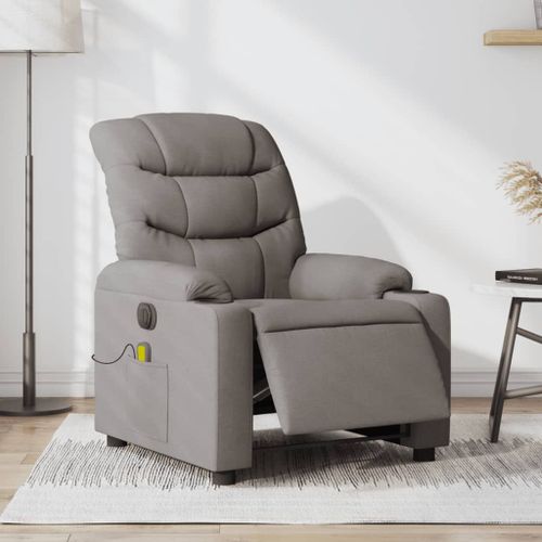 Vidaxl Fauteuil De Massage Inclinable Électrique Taupe Tissu