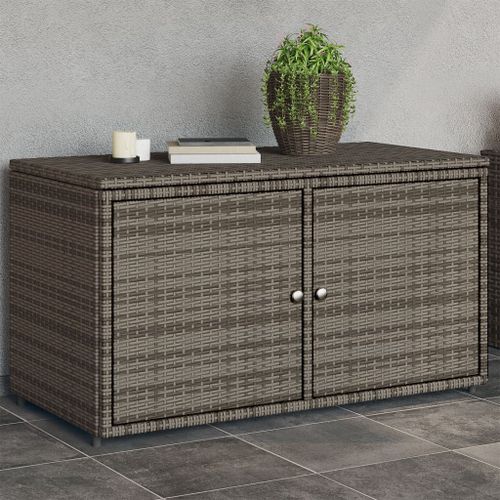 Vidaxl Armoire De Rangement Jardin Gris 110x55x60,5 Cm Résine Tressée