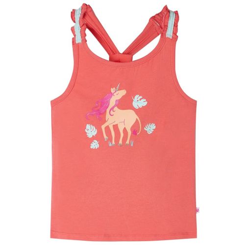 Débardeur Enfant Imprimé Licorne Corail 128