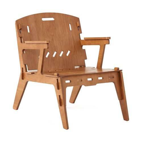 Sobuy Fauteuil Design Salon Ergonomique Chaise Fauteuil De Salon Confortable Fauteuil De Bureau, Hauteur D'assise 35cm, Structure Assemblée En Tenons Et Mortaises, 55x72x70 Cm, Hfst02-Br