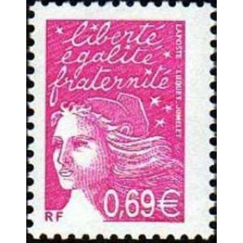 Timbre France 2002 Oblitéré - Marianne De Luquet 0,69 € Rose - Yt3454