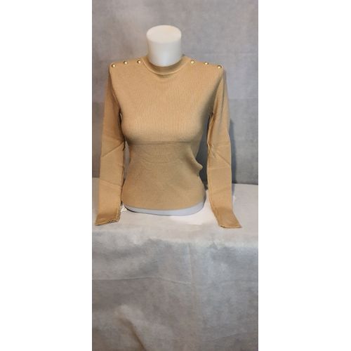 Pull Fin Col Montant Marron Femme Ki&love Paris Taille S/M