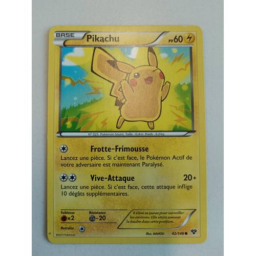 Carte Pokémon Pikachu 42/146 Serie Xy De Base - 60 Pv - 2014 Fr