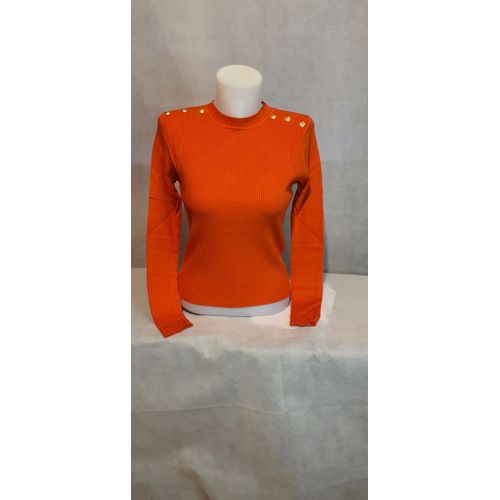 Pull Fin Col Montant Orange Femme Ki&love Paris Taille L/Xl