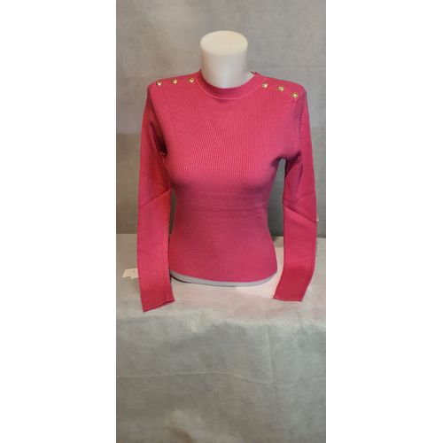Pull Fin Col Montant Fushia Femme Ki&love Paris Taille S/M